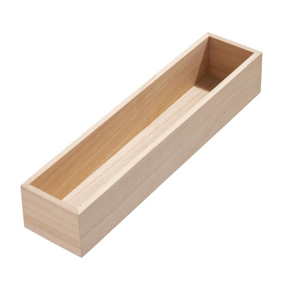 Förvaringsbricka, Långsmal, PAULOWNIA DRAWER ORGANISER, 8,6 x 38,1 x H 7 cm, Natur i gruppen Förvaring / Köksförvaring / Organisera köksskåp / Besticklådor hos SmartaSaker.se (40692)