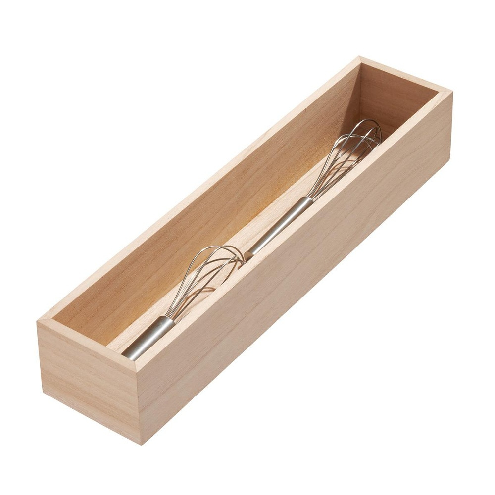 Förvaringsbricka, Långsmal, PAULOWNIA DRAWER ORGANISER, 8,6 x 38,1 x H 7 cm, Natur i gruppen Förvaring / Köksförvaring / Organisera köksskåp / Besticklådor hos SmartaSaker.se (40692)