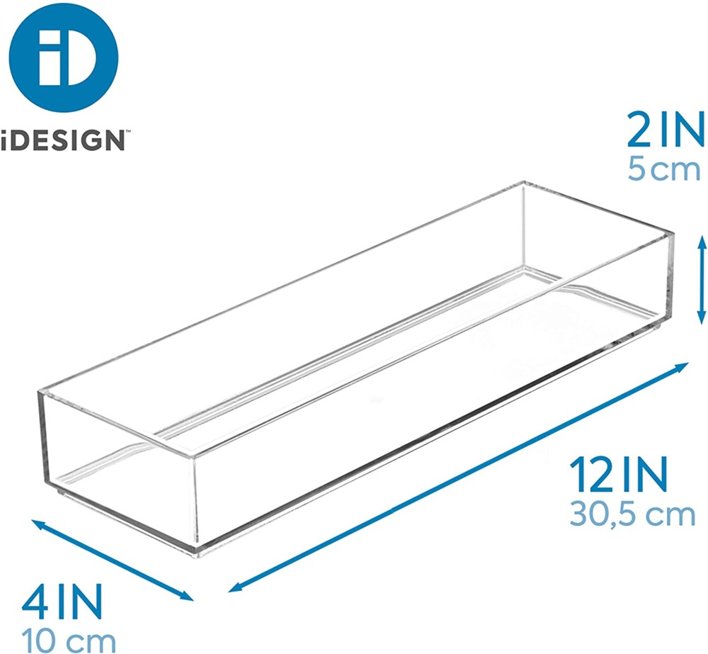 Förvaringsbricka, Stapelbar, Avlång, CLARITY ORGANISER MEDIUM, 10,2 x 30,5 x H 5 cm, Klar i gruppen Förvaring / Förvaringslådor / Småförvaring hos SmartaSaker.se (40696)