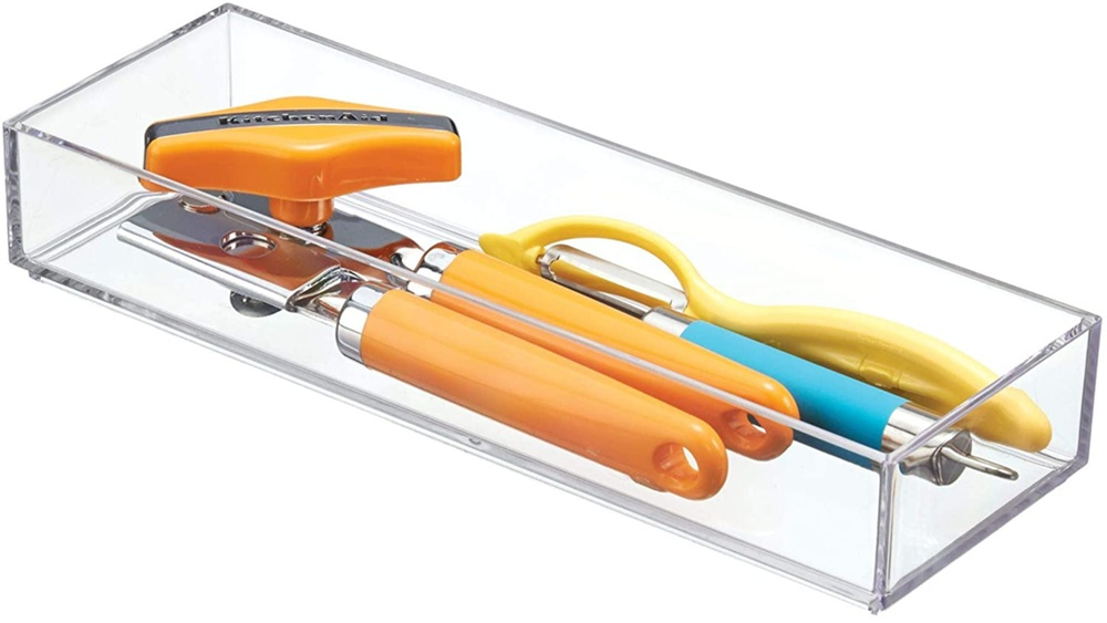 Förvaringsbricka, Stapelbar, Avlång, CLARITY ORGANISER MEDIUM, 10,2 x 30,5 x H 5 cm, Klar i gruppen Förvaring / Förvaringslådor / Småförvaring hos SmartaSaker.se (40696)