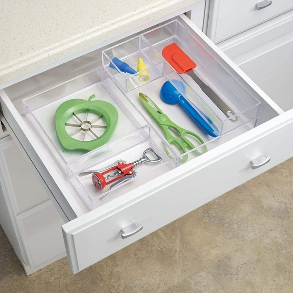 Förvaringsbricka, Stapelbar, Avlång, CLARITY ORGANISER MEDIUM, 10,2 x 30,5 x H 5 cm, Klar i gruppen Förvaring / Förvaringslådor / Småförvaring hos SmartaSaker.se (40696)