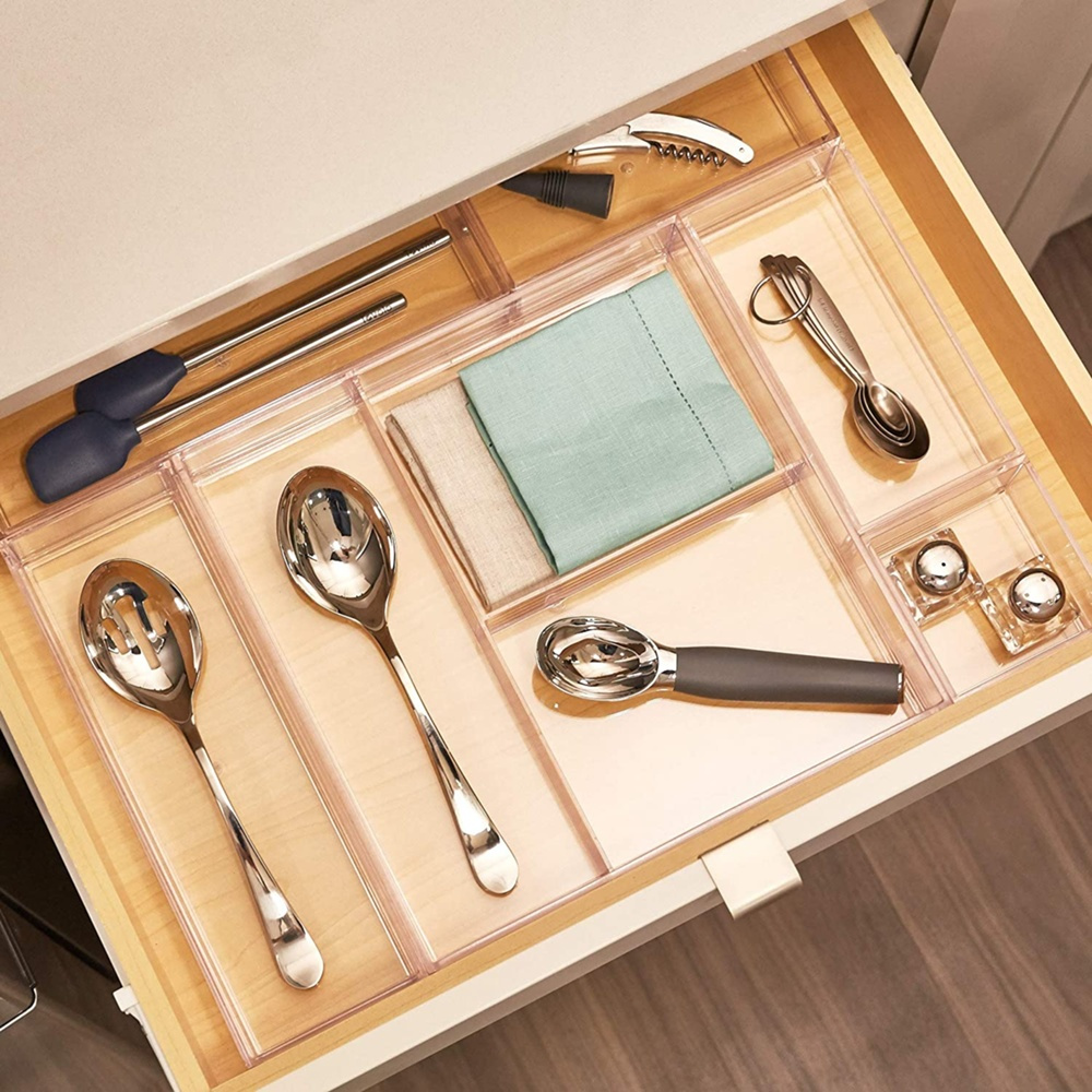 Förvaringsbricka, Stapelbar, Avlång, CLARITY ORGANISER MEDIUM, 10,2 x 30,5 x H 5 cm, Klar i gruppen Förvaring / Förvaringslådor / Småförvaring hos SmartaSaker.se (40696)