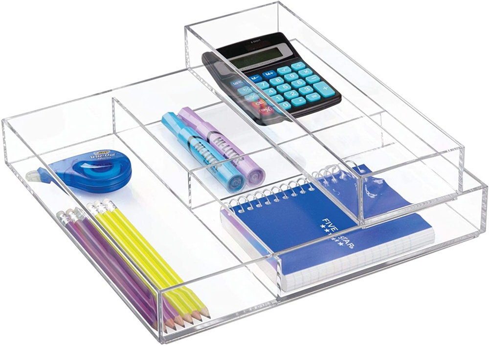 Förvaringsbricka, Stapelbar, Avlång, CLARITY ORGANISER MEDIUM, 10,2 x 30,5 x H 5 cm, Klar i gruppen Förvaring / Förvaringslådor / Småförvaring hos SmartaSaker.se (40696)