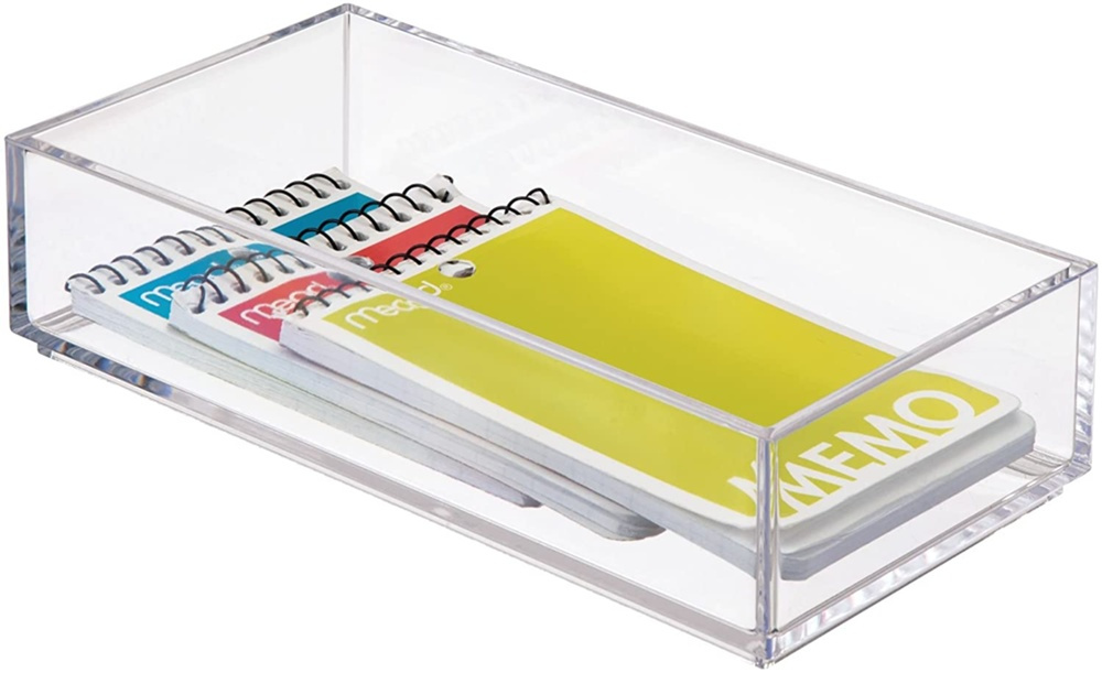 Förvaringsbricka, Stapelbar, Avlång, CLARITY ORGANISER SMALL, 10,2 x 20,3 x H 5 cm, Klar i gruppen Förvaring / Förvaringslådor / Småförvaring hos SmartaSaker.se (40697)
