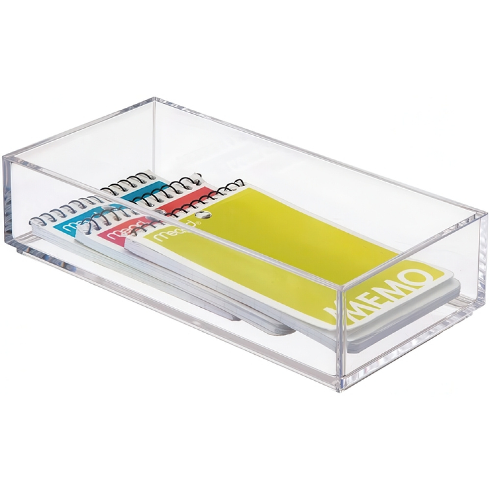 Förvaringsbricka, Stapelbar, Avlång, CLARITY ORGANISER SMALL, 10,2 x 20,3 x H 5 cm, Klar i gruppen Förvaring / Förvaringslådor / Småförvaring hos SmartaSaker.se (40697)