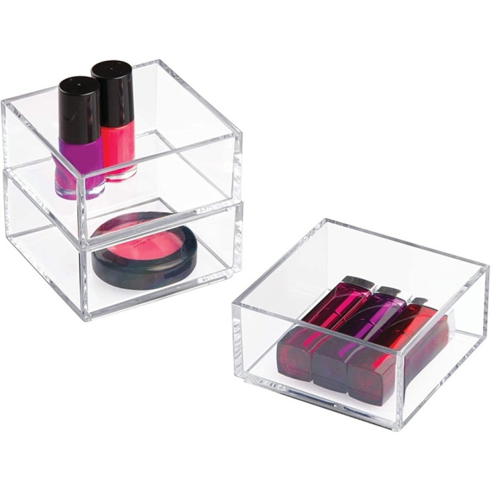 Förvaringsbricka, Stapelbar, CLARITY ORGANISER SQUARE MINI, 10,2 x 10,2 x H 5 cm, Klar i gruppen Förvaring / Förvaringslådor / Småförvaring hos SmartaSaker.se (40699)