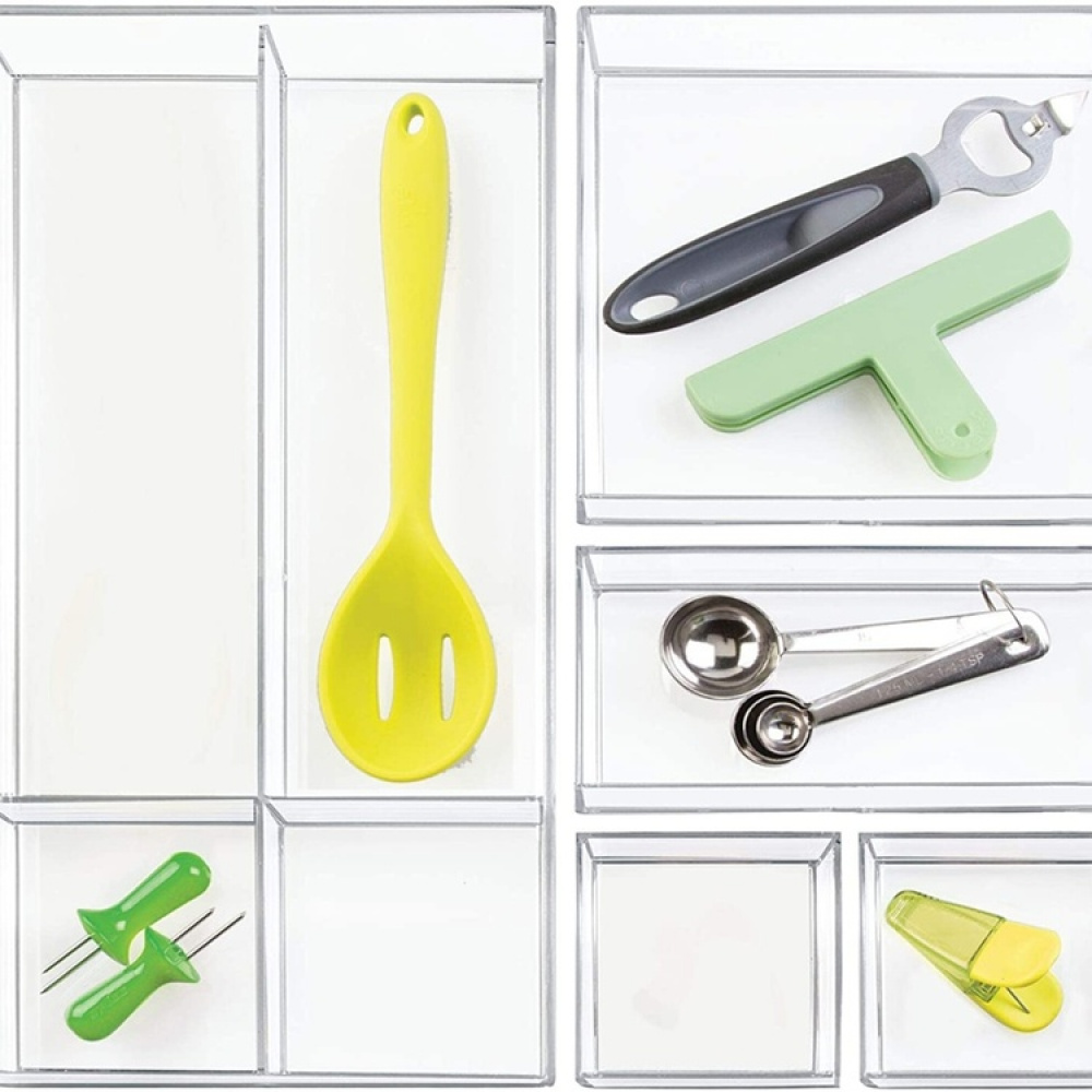 Förvaringsbricka, Stapelbar, CLARITY ORGANISER SQUARE MINI, 10,2 x 10,2 x H 5 cm, Klar i gruppen Förvaring / Förvaringslådor / Småförvaring hos SmartaSaker.se (40699)