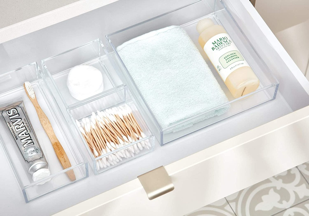 Förvaringsbricka, Stapelbar, CLARITY ORGANISER SQUARE MINI, 10,2 x 10,2 x H 5 cm, Klar i gruppen Förvaring / Förvaringslådor / Småförvaring hos SmartaSaker.se (40699)