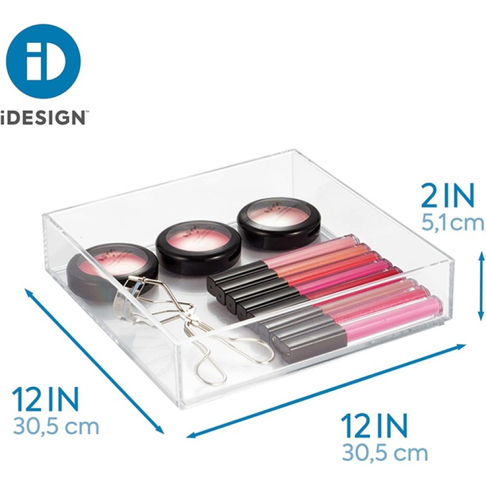 Förvaringsbricka, Stapelbar, Fyrkantig, CLARITY ORGANISER SQUARE, 20,3 x 20,3 x H 5 cm, Klar i gruppen Förvaring / Förvaringslådor / Småförvaring hos SmartaSaker.se (40700)