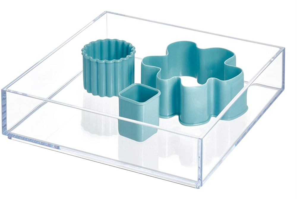 Förvaringsbricka, Stapelbar, Fyrkantig, CLARITY ORGANISER SQUARE, 20,3 x 20,3 x H 5 cm, Klar i gruppen Förvaring / Förvaringslådor / Småförvaring hos SmartaSaker.se (40700)