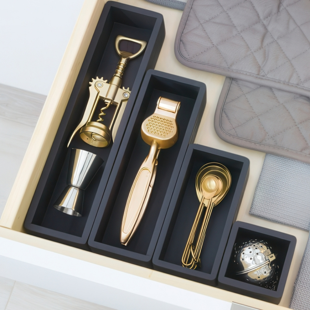 Förvaringsbricka, THE HOME EDIT MINI DRAWER ORGANIZER, 7,6 x 7,6 x H5,1 cm, Svart i gruppen Förvaring / Köksförvaring / Organisera köksskåp / Besticklådor hos SmartaSaker.se (40706)