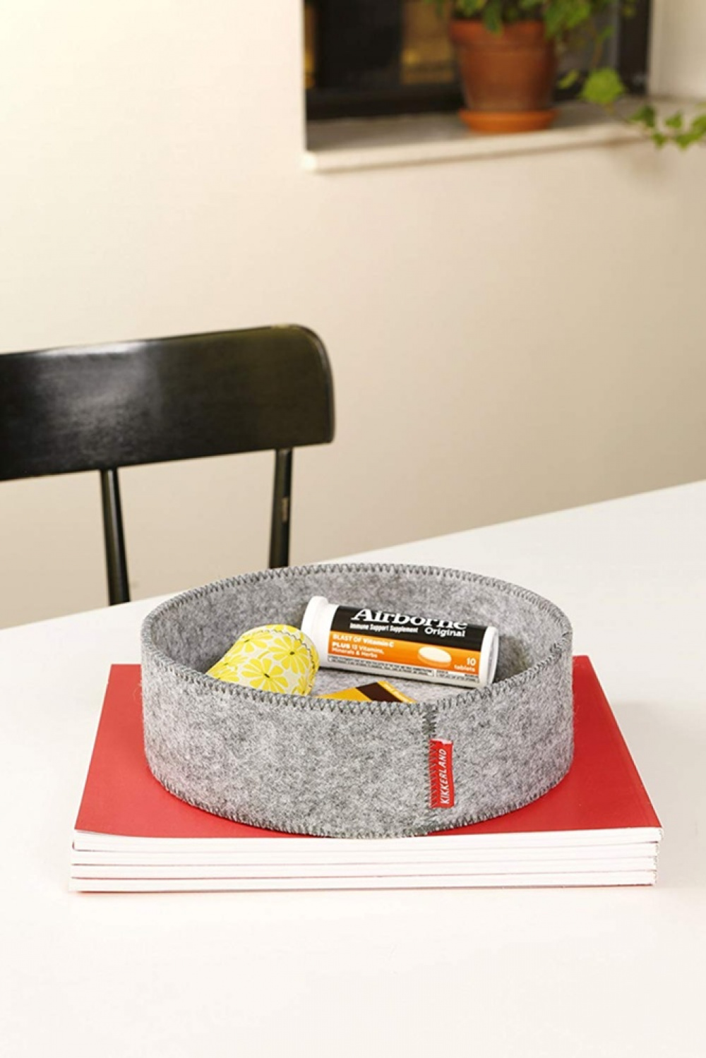 Förvaringsfat i filt, 2 st, ROUND CATCH-ALL TRAYS, Grå i gruppen Förvaring / Garderobsförvaring / Sorteringslådor hos SmartaSaker.se (40724)