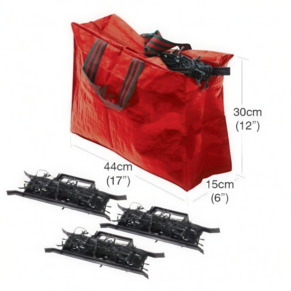 Förvaringskasse + 3 st Kabelvindor, LIGHTNING STORAGE, 44 x 15 x H 30 cm, Röd / Svart i gruppen Förvaring / Förråd- och garageförvaring / Förvaringsväskor hos SmartaSaker.se (40732)