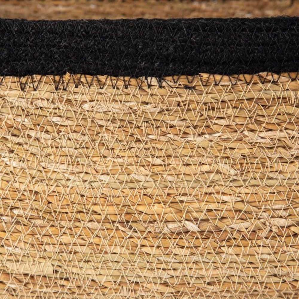 Förvaringskorg av Sjögräs och Jute, MEDIUM PANIER DE RANGEMENT, 29 x 20 x H 15 cm, Natur / Svart i gruppen Förvaring / Garderobsförvaring hos SmartaSaker.se (40735)