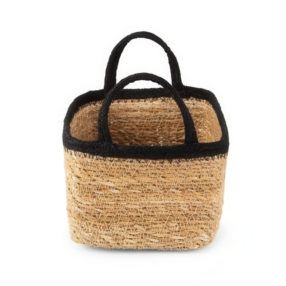 Förvaringskorg av Sjögräs och Jute, SMALL PANIER DE RANGEMENT, 24 x 15 x H 12 cm, Natur / Svart i gruppen Förvaring / Garderobsförvaring hos SmartaSaker.se (40736)