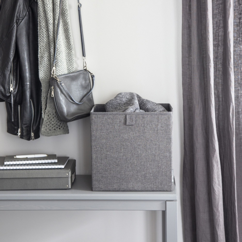 Förvaringskorg i tyg, BIGSO CUBE, 31,5 x H 31,5 cm, Grå i gruppen Förvaring / Förvaringslådor / BigSo förvaringslådor hos SmartaSaker.se (40739)