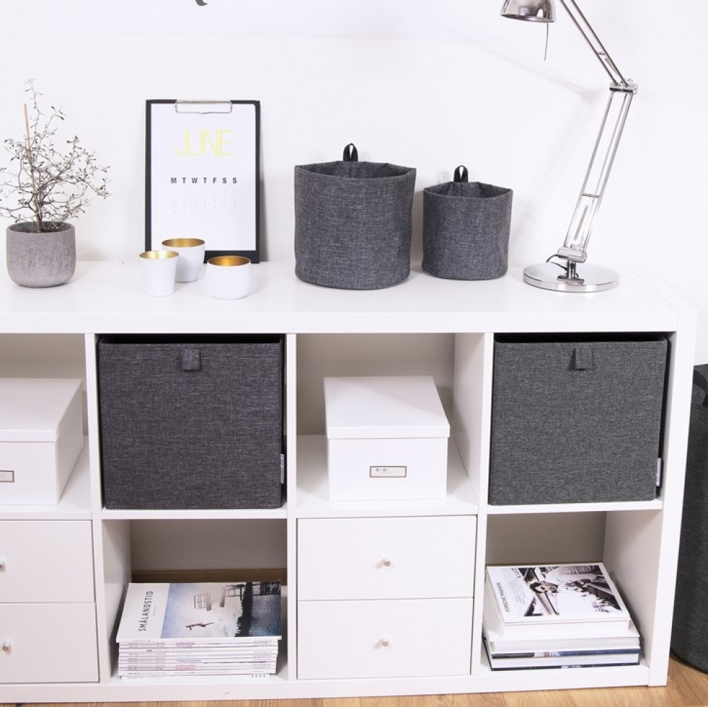 Förvaringskorg i tyg, BIGSO CUBE, 31,5 x H 31,5 cm, Grå i gruppen Förvaring / Förvaringslådor / BigSo förvaringslådor hos SmartaSaker.se (40739)