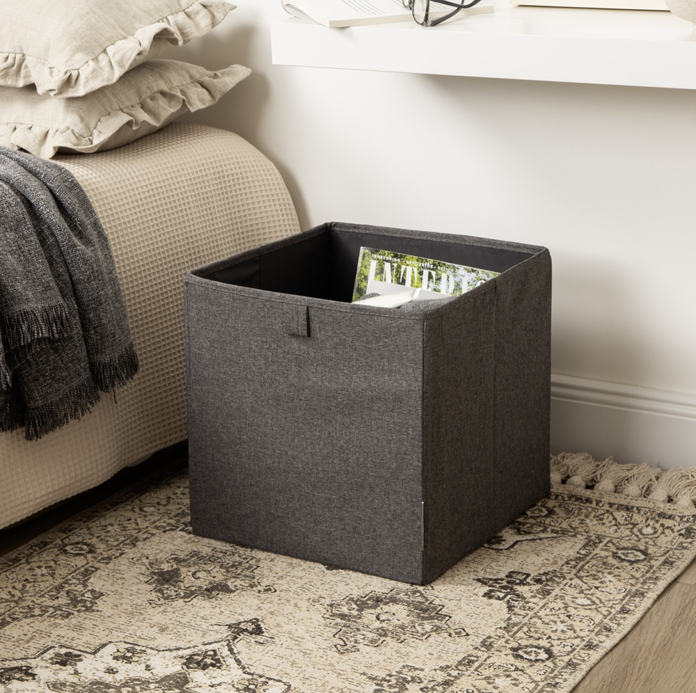 Förvaringskorg i tyg, BIGSO CUBE, 31,5 x H 31,5 cm, Grå i gruppen Förvaring / Förvaringslådor / BigSo förvaringslådor hos SmartaSaker.se (40739)