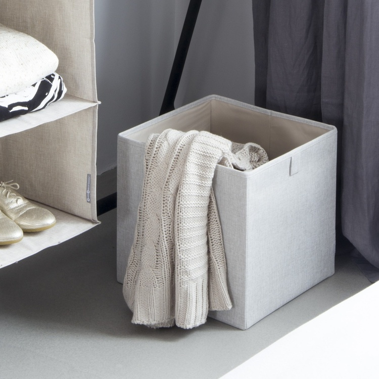 Förvaringskorg i tyg, BIGSO CUBE, 31,5 x H 31,5 cm, Beige i gruppen Förvaring / Förvaringslådor / BigSo förvaringslådor hos SmartaSaker.se (40741)