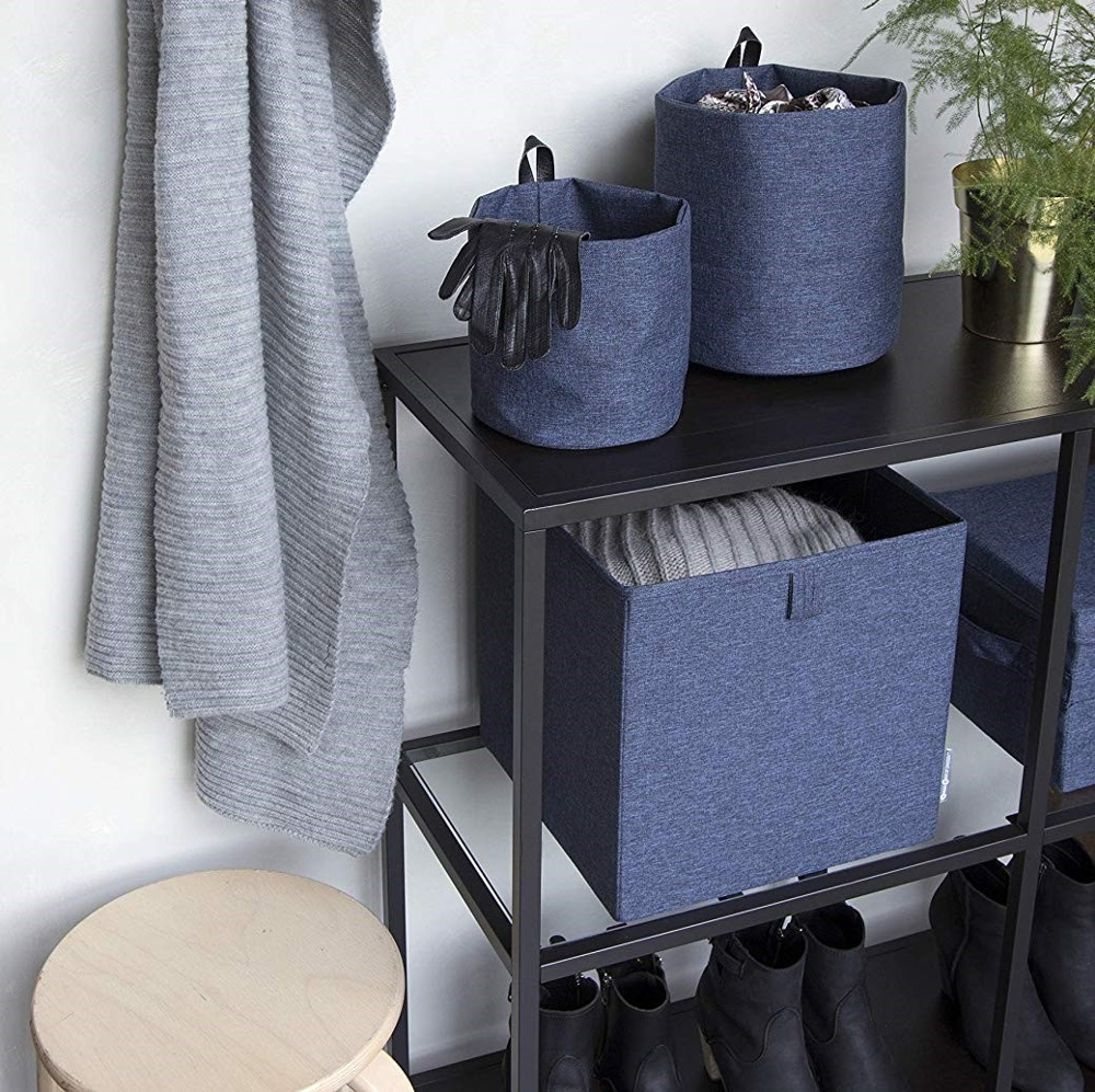 Förvaringskorg i tyg, BIGSO CUBE, 31,5 x H31,5 cm, Blå i gruppen Förvaring / Förvaringslådor hos SmartaSaker.se (40742)