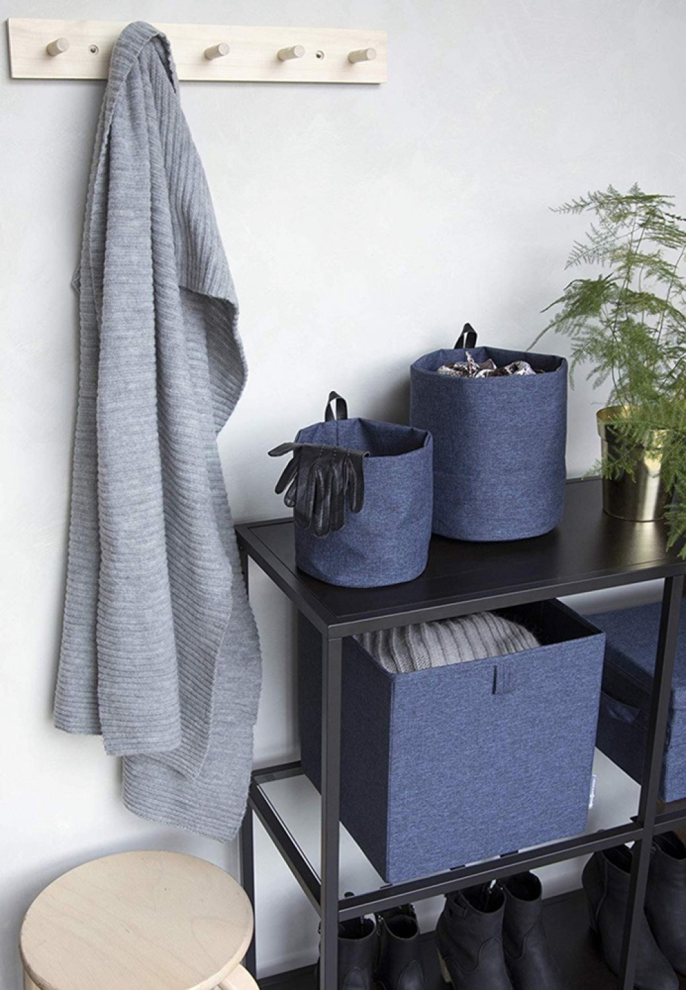 Förvaringskorg i tyg, BIGSO CUBE, 31,5 x H31,5 cm, Blå i gruppen Förvaring / Förvaringslådor hos SmartaSaker.se (40742)