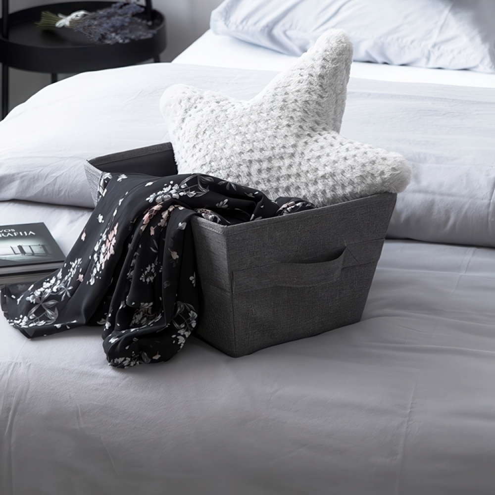 Förvaringskorg i tyg, BIGSO TAPERED BIN MEDIUM, 40 x 30 x H 22 cm, Grå i gruppen Förvaring / Förråd- och garageförvaring / Korgar och hinkar hos SmartaSaker.se (40744)