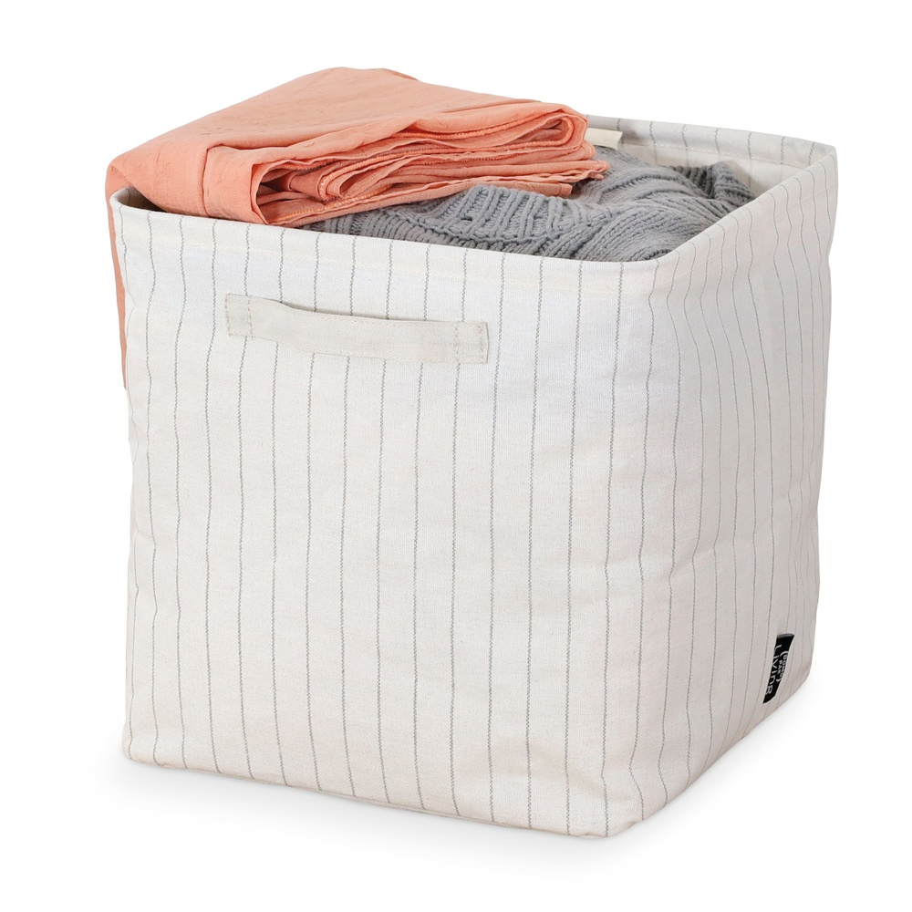 Förvaringskorg i tyg, Fyrkantig, TIVOLI COLLECTION, 30 x 30 x H 30 cm, Off White i gruppen Förvaring / Barnrumsförvaring hos SmartaSaker.se (40747)