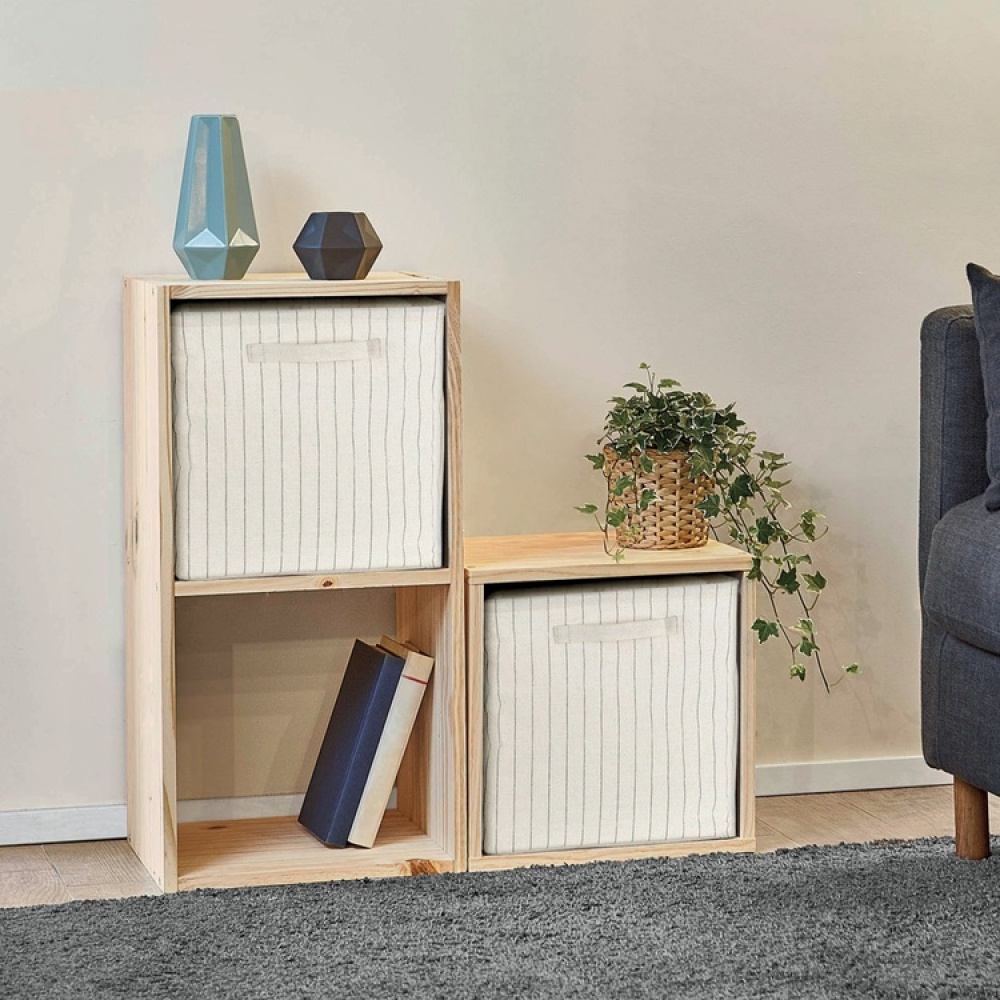 Förvaringskorg i tyg, Fyrkantig, TIVOLI COLLECTION, 30 x 30 x H 30 cm, Off White i gruppen Förvaring / Barnrumsförvaring hos SmartaSaker.se (40747)