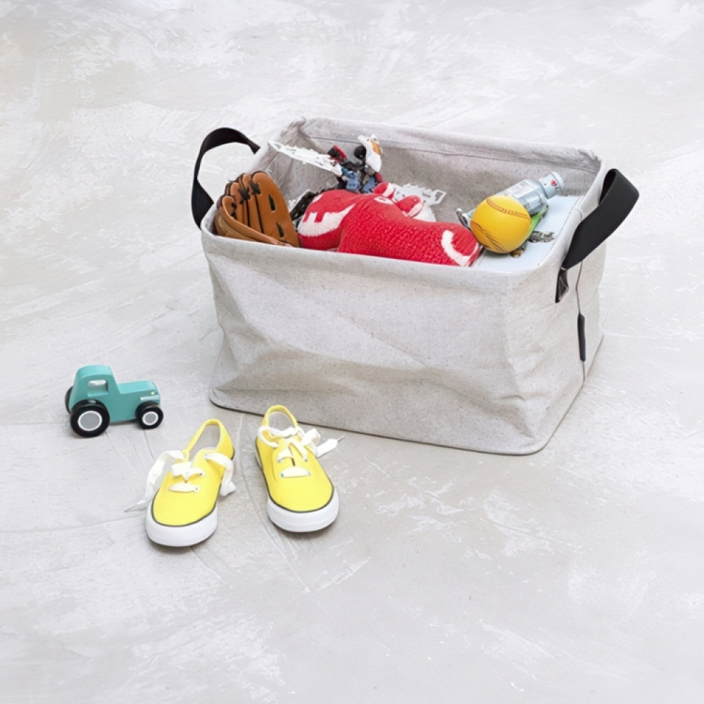 Förvaringskorg i tyg, Hopfällbar, BRABANTIA, 37 x 44 x H 26 cm, Beige-Grå i gruppen Förvaring / Garderobsförvaring / Sorteringslådor hos SmartaSaker.se (40748)