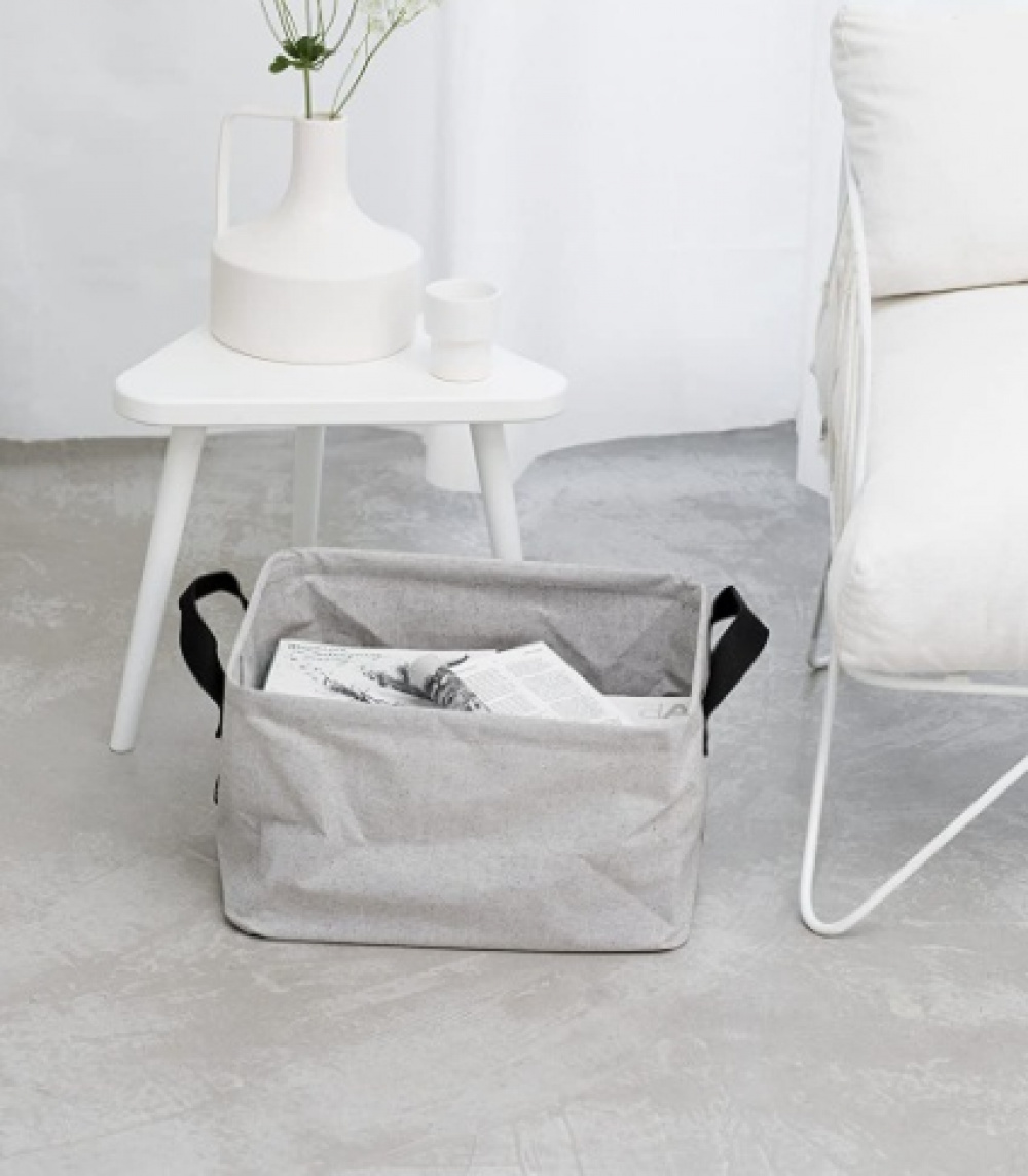 Förvaringskorg i tyg, Hopfällbar, BRABANTIA, 37 x 44 x H 26 cm, Beige-Grå i gruppen Förvaring / Garderobsförvaring / Sorteringslådor hos SmartaSaker.se (40748)