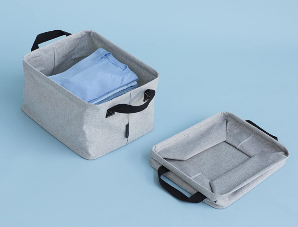 Förvaringskorg i tyg, Hopfällbar, BRABANTIA, 37 x 44 x H 26 cm, Beige-Grå i gruppen Förvaring / Garderobsförvaring / Sorteringslådor hos SmartaSaker.se (40748)