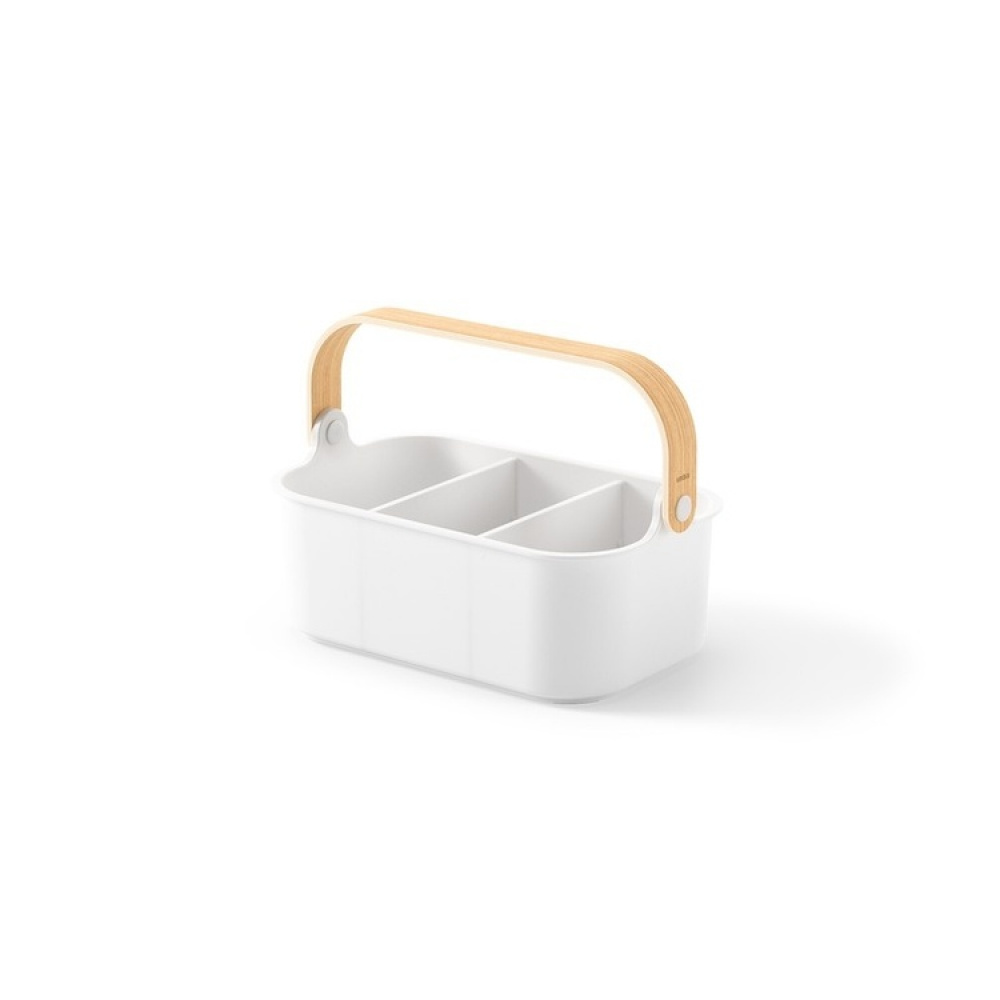 Förvaringskorg med 2 fack, UMBRA BELLWOOD BIN, 29x 17,5 x H 13 cm, Vit / Natur i gruppen Förvaring / Städförvaring och sopsortering / Städkorgar hos SmartaSaker.se (40750)