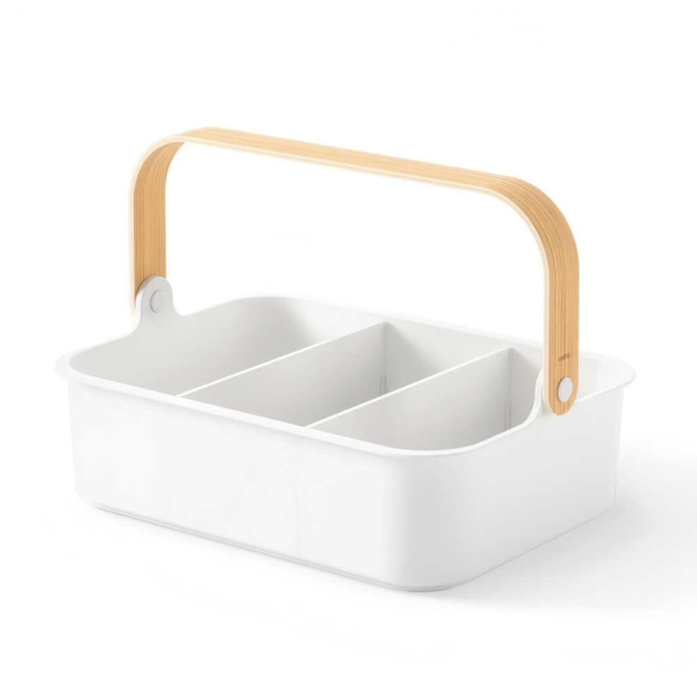Förvaringskorg med 3 fack, UMBRA LARGE BELLWOOD BIN, 36 x 26 x H 13 cm, Vit / Natur i gruppen Förvaring / Städförvaring och sopsortering / Städkorgar hos SmartaSaker.se (40751)
