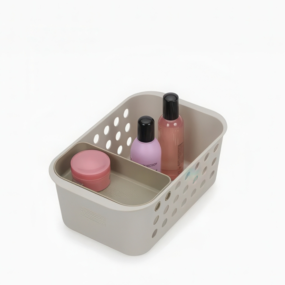 Förvaringskorg med bricka, EASY STORE COMPACT, 18,5 x 29 x H 13,3 cm, Joseph Joseph, Ljusgrå i gruppen Förvaring / Förvaringslådor / JosephJoseph förvaringslådor hos SmartaSaker.se (40754)