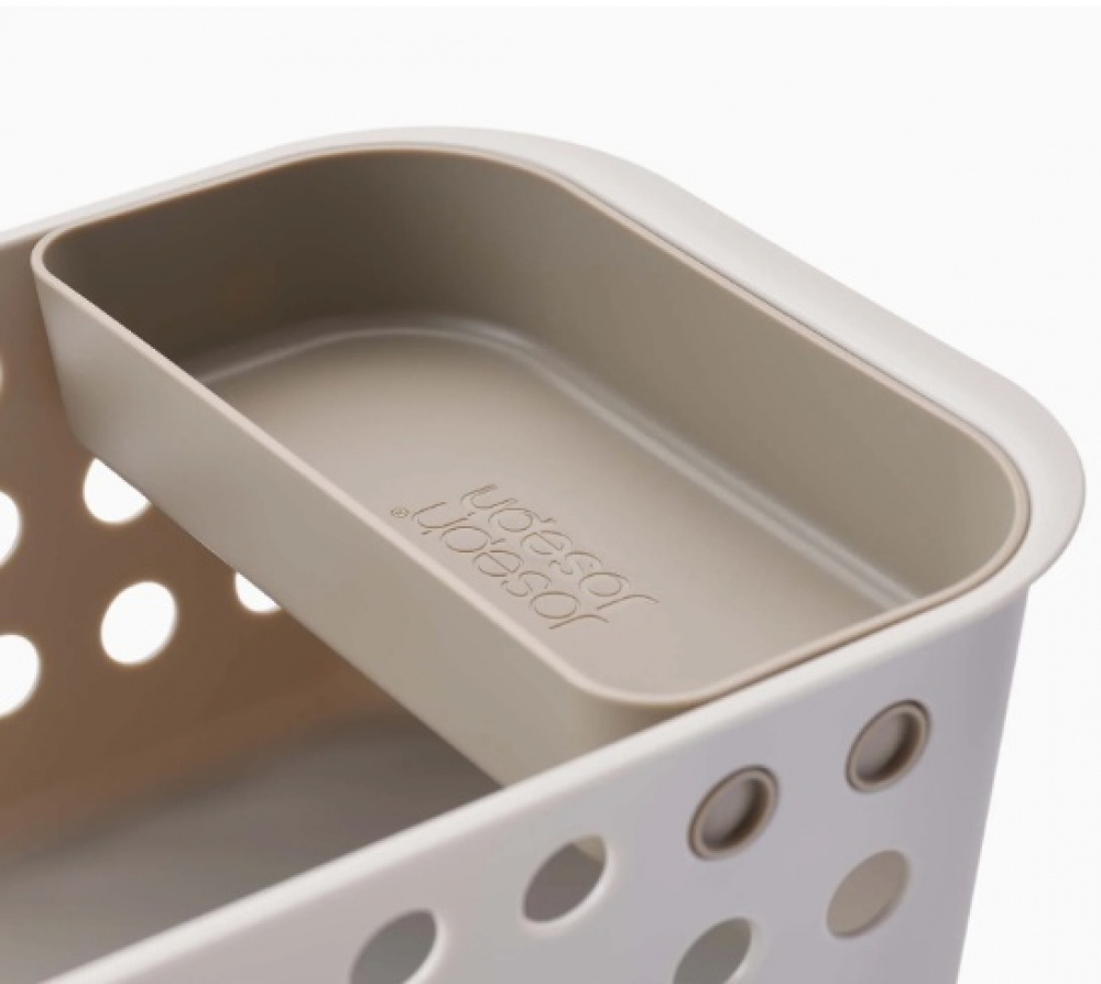 Förvaringskorg med bricka, EASY STORE COMPACT, 18,5 x 29 x H 13,3 cm, Joseph Joseph, Ljusgrå i gruppen Förvaring / Förvaringslådor / JosephJoseph förvaringslådor hos SmartaSaker.se (40754)