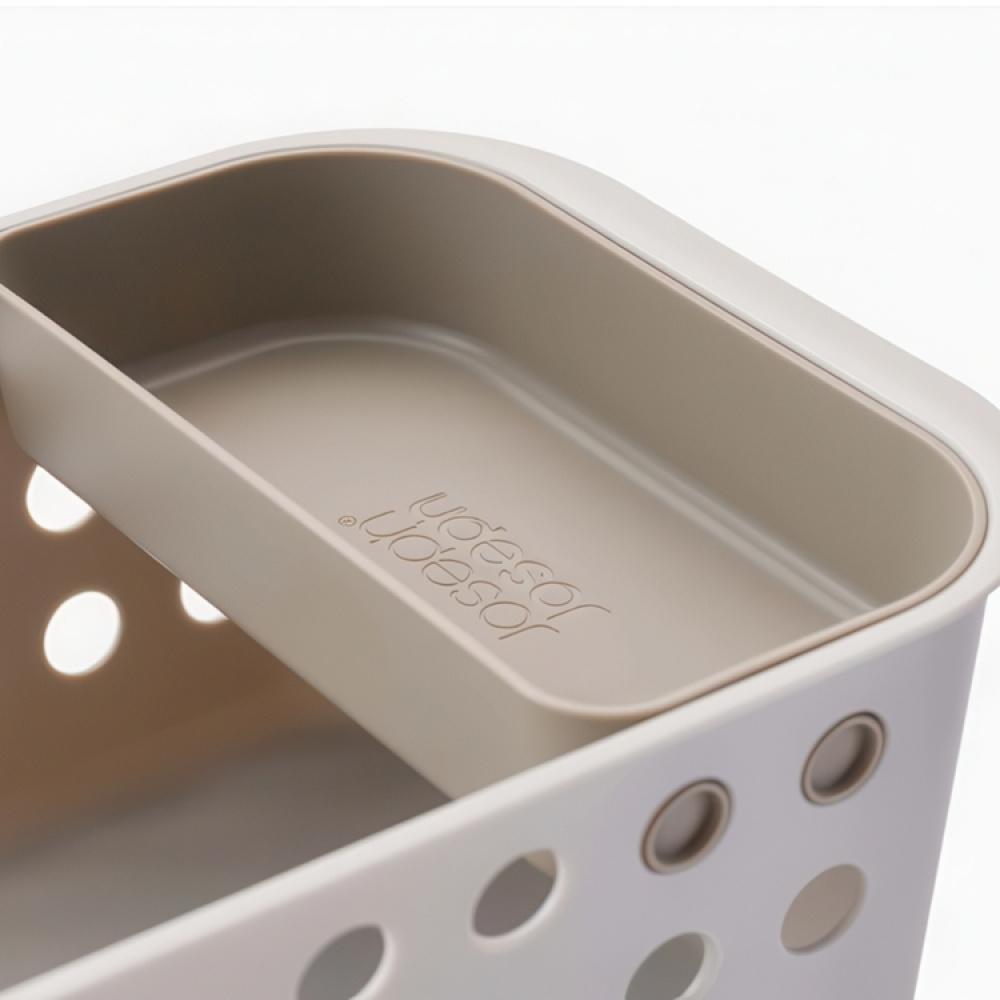 Förvaringskorg med bricka, EASY STORE COMPACT, 18,5 x 29 x H 13,3 cm, Joseph Joseph, Ljusgrå i gruppen Förvaring / Förvaringslådor / JosephJoseph förvaringslådor hos SmartaSaker.se (40754)