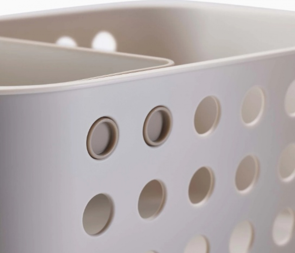 Förvaringskorg med bricka, EASY STORE COMPACT, 18,5 x 29 x H 13,3 cm, Joseph Joseph, Ljusgrå i gruppen Förvaring / Förvaringslådor / JosephJoseph förvaringslådor hos SmartaSaker.se (40754)