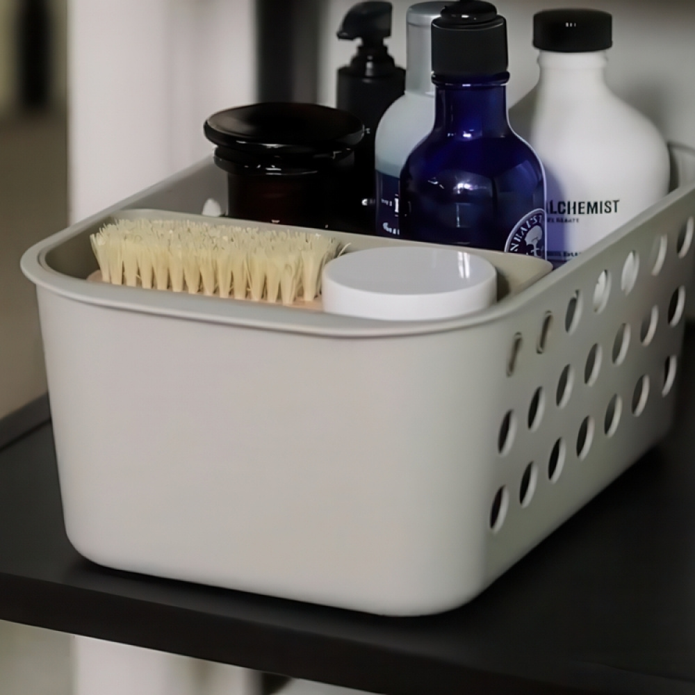 Förvaringskorg med bricka, EASY STORE COMPACT, 18,5 x 29 x H 13,3 cm, Joseph Joseph, Ljusgrå i gruppen Förvaring / Förvaringslådor / JosephJoseph förvaringslådor hos SmartaSaker.se (40754)