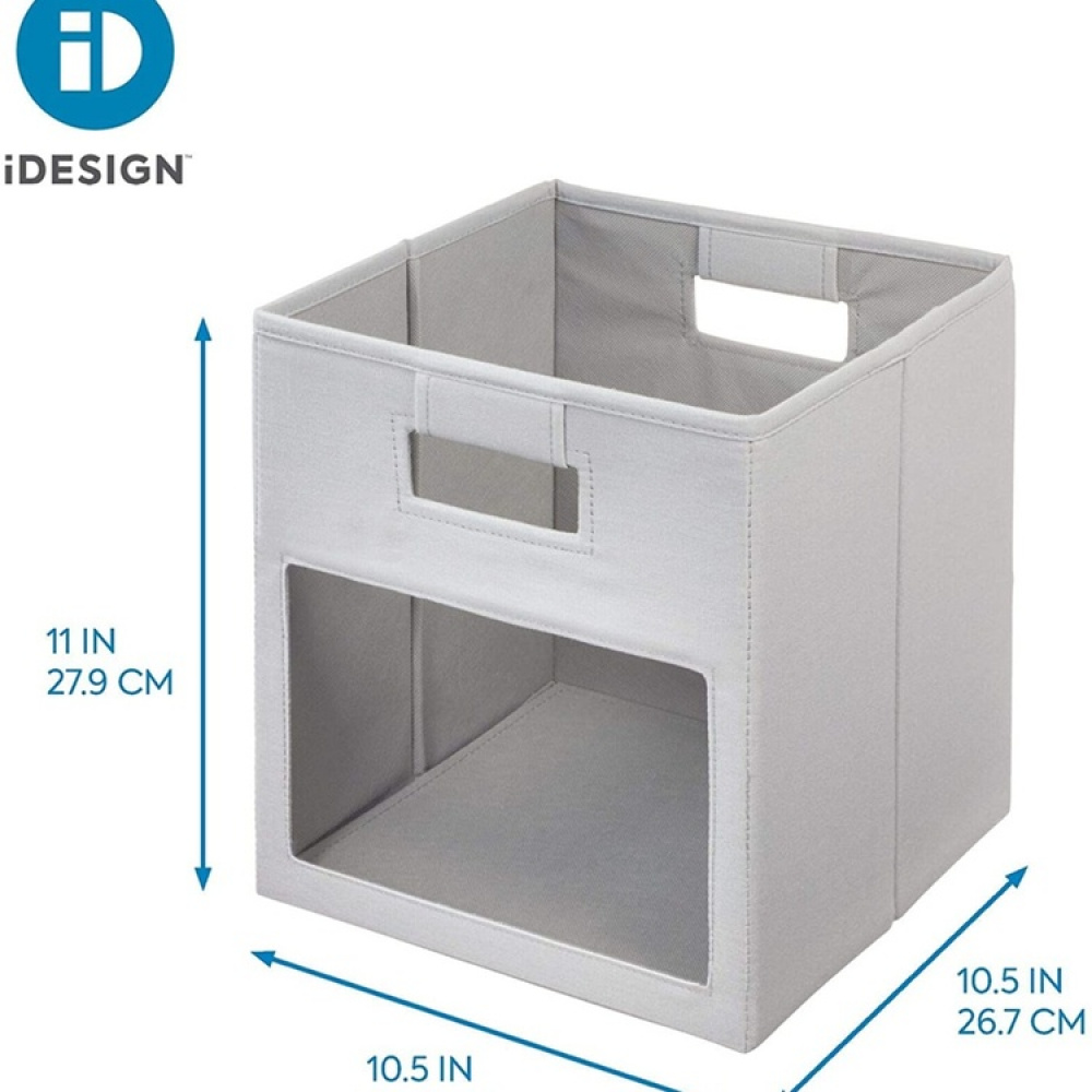 Förvaringskorg med fönster, EVIE CUBE, 27,5 x 27,5 x H 28 cm, Ljusgrå i gruppen Förvaring / Barnrumsförvaring hos SmartaSaker.se (40756)