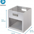Förvaringskorg med fönster, EVIE CUBE, 27,5 x 27,5 x H 28 cm, Ljusgrå Förvaringskorg med fönster, EVIE CUBE, 27,5 x 27,5 x H 28 cm, Ljusgrå