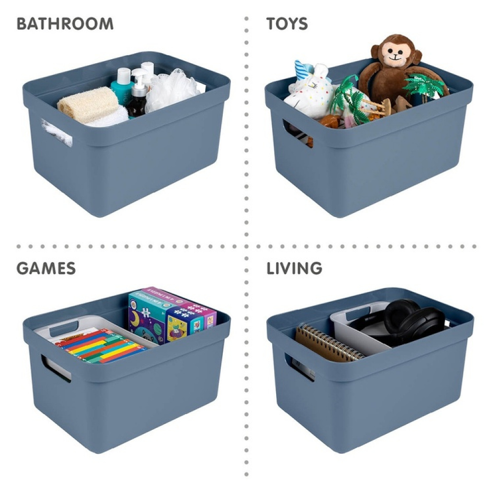 Förvaringskorg, 13 Liter, SIGMA BASKET MEDIUM, 35 x 24,6 x H 18,3 cm, Blå i gruppen Förvaring / Förråd- och garageförvaring / Korgar och hinkar hos SmartaSaker.se (40758)