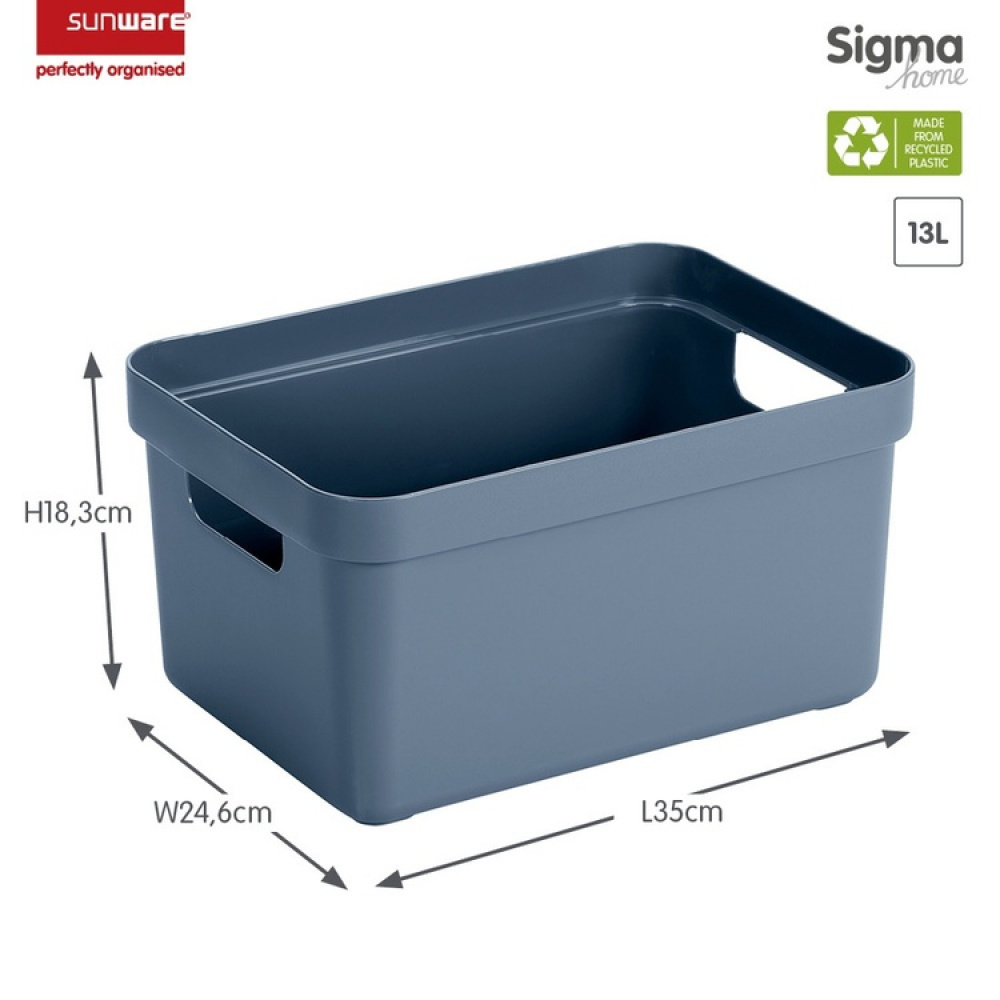 Förvaringskorg, 13 Liter, SIGMA BASKET MEDIUM, 35 x 24,6 x H 18,3 cm, Blå i gruppen Förvaring / Förråd- och garageförvaring / Korgar och hinkar hos SmartaSaker.se (40758)