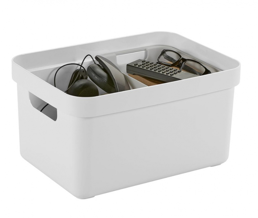 Förvaringskorg, 13 Liter, SIGMA BASKET MEDIUM, 35 x 24,6 x H18,3 cm, Vit i gruppen Förvaring / Förvaringslådor hos SmartaSaker.se (40760)