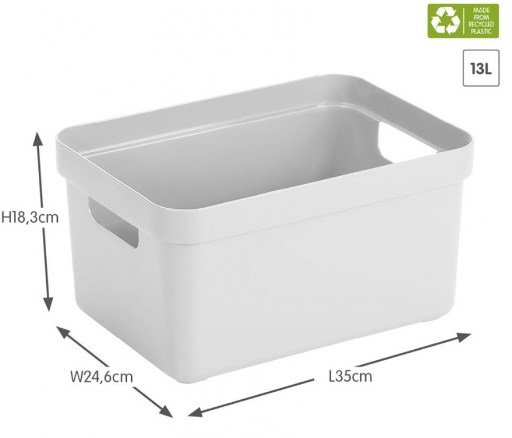 Förvaringskorg, 13 Liter, SIGMA BASKET MEDIUM, 35 x 24,6 x H18,3 cm, Vit i gruppen Förvaring / Förvaringslådor hos SmartaSaker.se (40760)