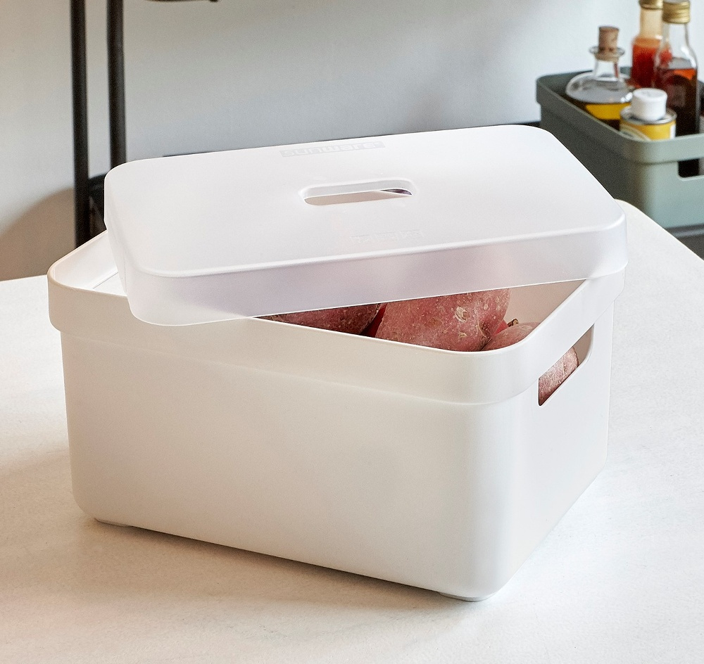 Förvaringskorg, 13 Liter, SIGMA BASKET MEDIUM, 35 x 24,6 x H18,3 cm, Vit i gruppen Förvaring / Förvaringslådor hos SmartaSaker.se (40760)