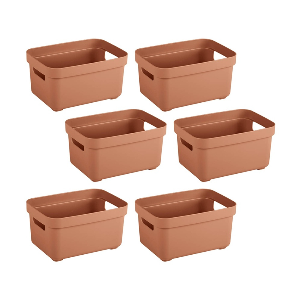 Förvaringskorg, 2,5Liter, SIGMA BASKET MINI, 17,7 x 12,8 x H 9,3 cm, Terakotta i gruppen Förvaring / Förvaringslådor hos SmartaSaker.se (40763)