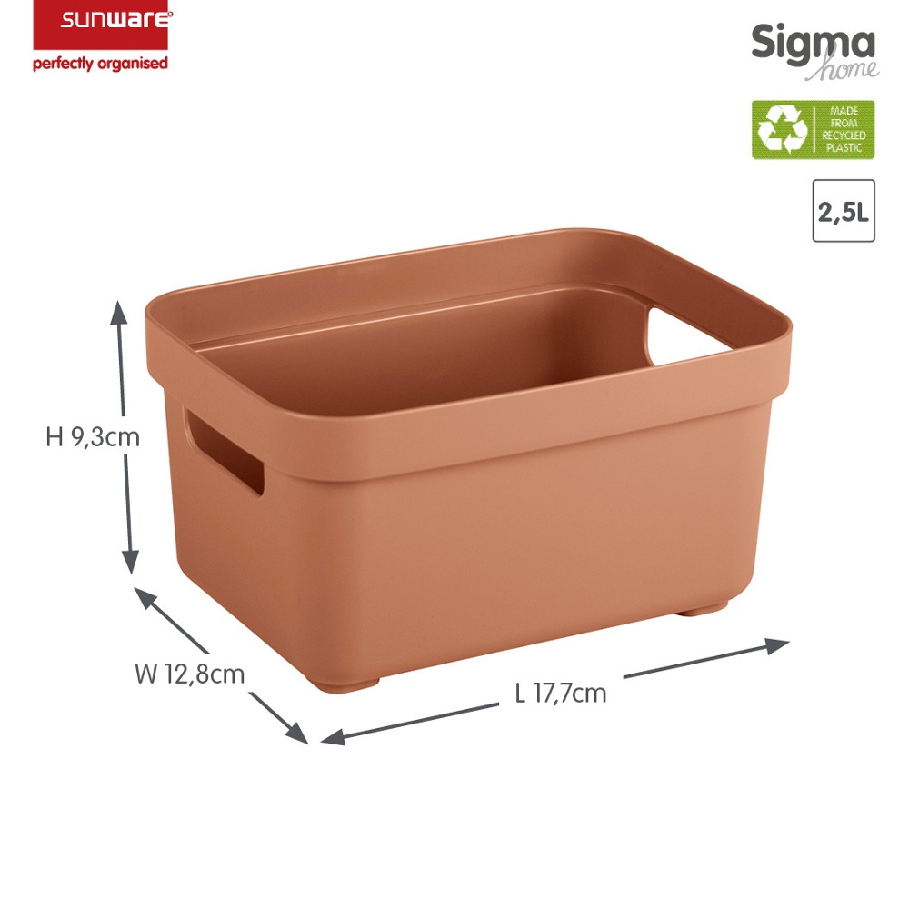 Förvaringskorg, 2,5Liter, SIGMA BASKET MINI, 17,7 x 12,8 x H 9,3 cm, Terakotta i gruppen Förvaring / Förvaringslådor hos SmartaSaker.se (40763)