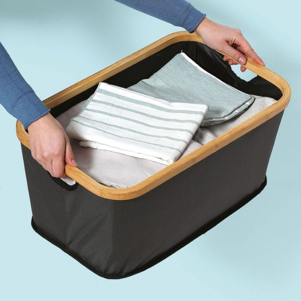 Förvaringskorg, CECTA PER BUCATO, 54 x 34 x H 25 cm, Mörkgrå / Bambu i gruppen Förvaring / Garderobsförvaring / Sorteringslådor hos SmartaSaker.se (40766)