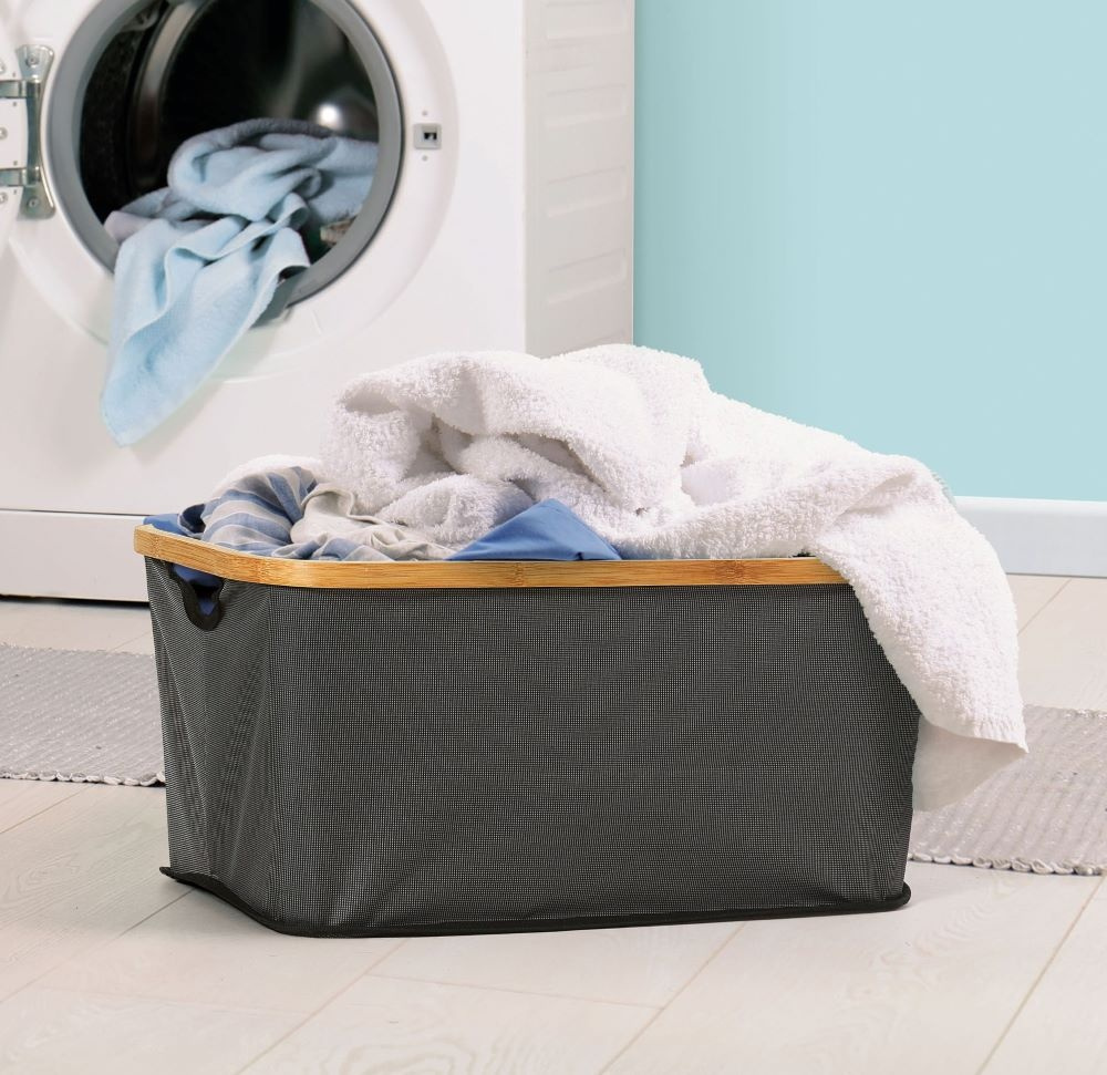Förvaringskorg, CECTA PER BUCATO, 54 x 34 x H 25 cm, Mörkgrå / Bambu i gruppen Förvaring / Garderobsförvaring / Sorteringslådor hos SmartaSaker.se (40766)