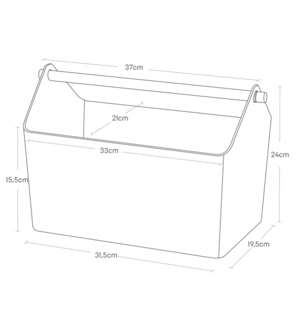 Förvaringskorg, FAVORI, 37 x 21 x H 24 cm, Yamazaki, Vit / Natur i gruppen Förvaring / Förråd- och garageförvaring / Korgar och hinkar hos SmartaSaker.se (40767)